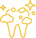 Icon of tooth with suds and sparkles